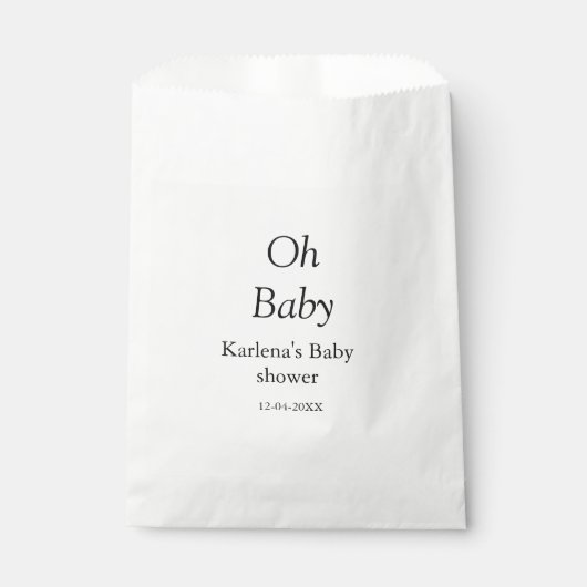 Babynahrung Baby Dusche Datum einfach minimal Geschenktütchen (Vorderseite)