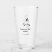Babynahrung Baby Dusche Datum einfach minimal Glas (Rückseite)