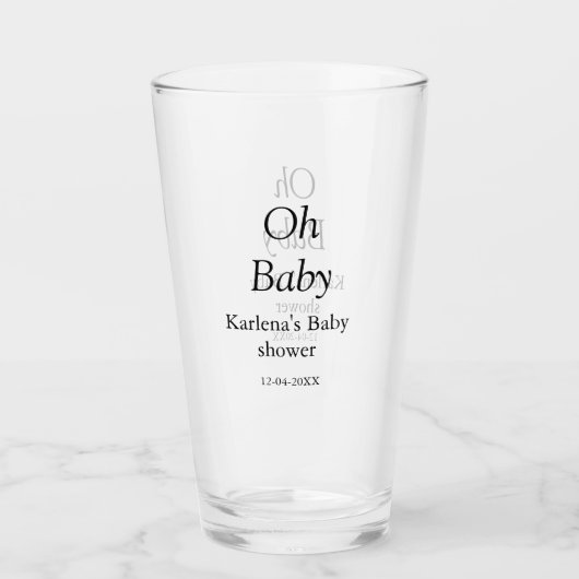 Babynahrung Baby Dusche Datum einfach minimal Glas (Vorderseite)