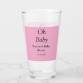 Babynahrung Baby Dusche Datum einfach minimal Glas (Rückseite)