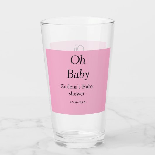 Babynahrung Baby Dusche Datum einfach minimal Glas (Rückseite)