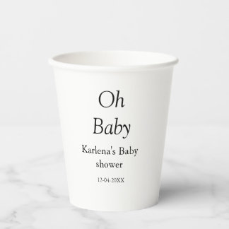 Babynahrung Baby Dusche Datum einfach minimal Pappbecher