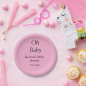 Babynahrung Baby Dusche Datum einfach minimal Pappteller (Party)