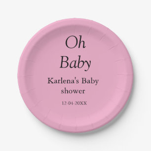Babynahrung Baby Dusche Datum einfach minimal Pappteller
