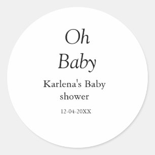 Babynahrung Baby Dusche Datum einfach minimal Runder Aufkleber