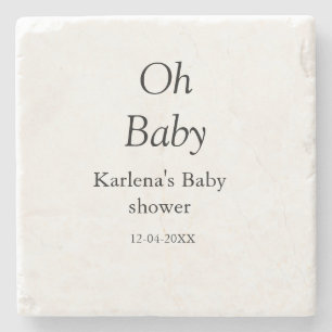 Babynahrung Baby Dusche Datum einfach minimal Steinuntersetzer
