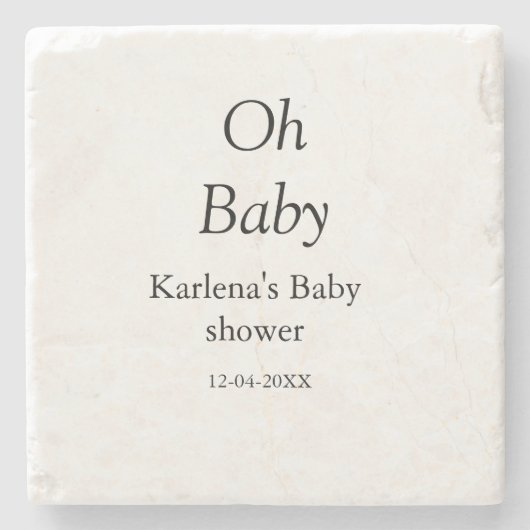 Babynahrung Baby Dusche Datum einfach minimal Steinuntersetzer (Vorderseite)
