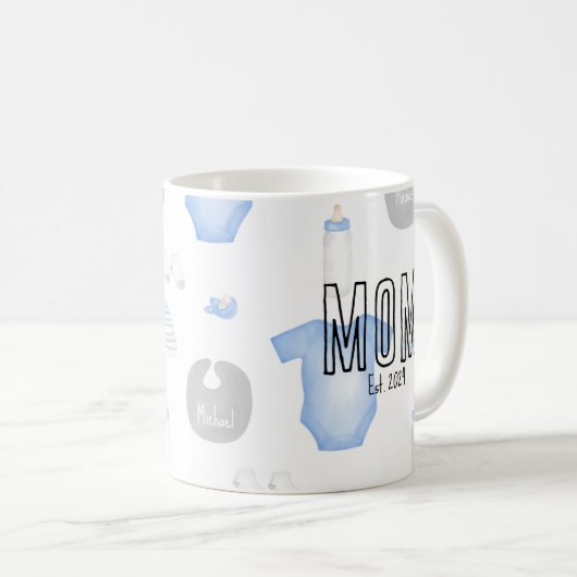 Babynahrung für Mutter zu Mutter am Ende. Schwarze Kaffeetasse (VorderseiteRechts)