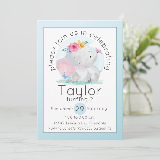 Babynahrung mit Blume zum Geburtstag Einladung (Stehend Vorderseite)