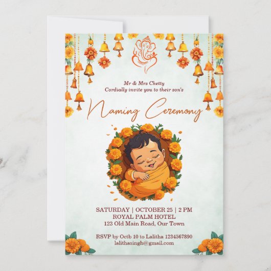 Babynahrung Namkaran Wiege Zeremonie Vorlage (Vorderseite)