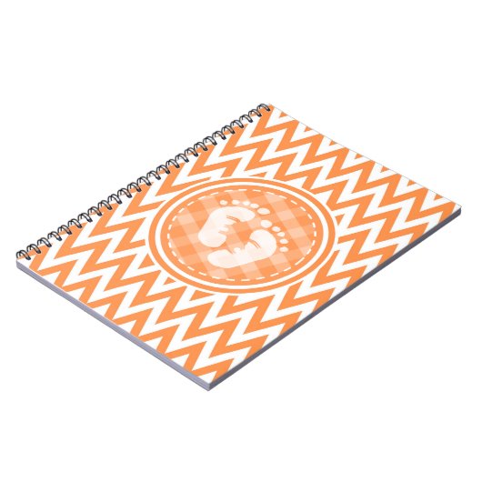 Babynahrung; Orange und Weiß Zickzack Notizblock (Linke Seite)