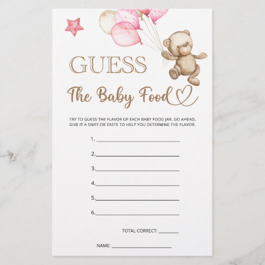 Babynahrung Teddy Bär Babydusche (Vorderseite)