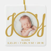 Babyname Birth Stats Foto Keepake Keramikornament (Vorderseite)