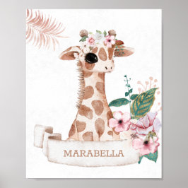 *~* Babyname Giraffe Girl Jungle Kinderzimmer Poster