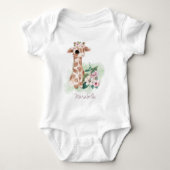 *~* Babyname Giraffe Whimsical Girl Jungle Sweet Baby Strampler (Vorderseite)
