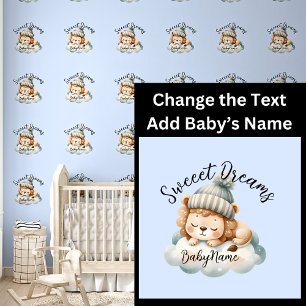 Babyname hinzufügen, Text ändern, Niedliches Löwen Tapete