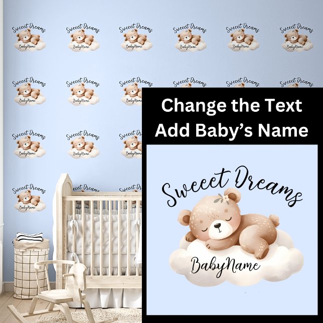 Babyname hinzufügen, Text ändern, Niedliches Teddy Tapete (Von Creator hochgeladen)