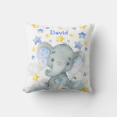 Babyname Personalisiert Elephant Niedliches Kinder Kissen (Vorderseite)
