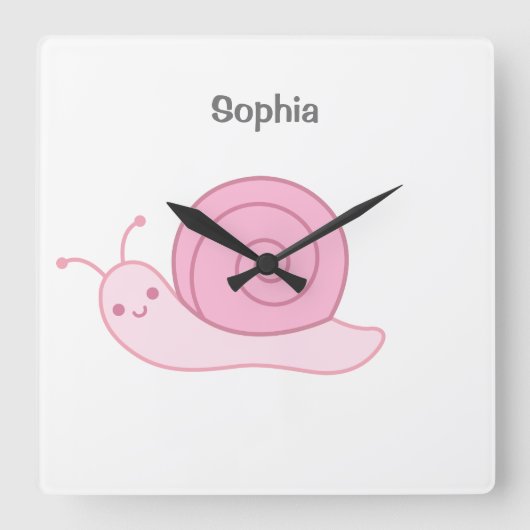 Babyname personalisiert, Kinderzimmer, kidsSqua Quadratische Wanduhr (Vorderseite)