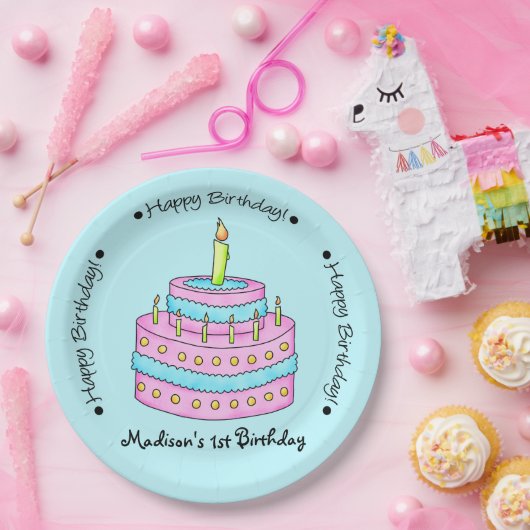 Babyname Personalisiert Pappteller (Party)