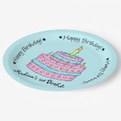 Babyname Personalisiert Pappteller (Schrägansicht)