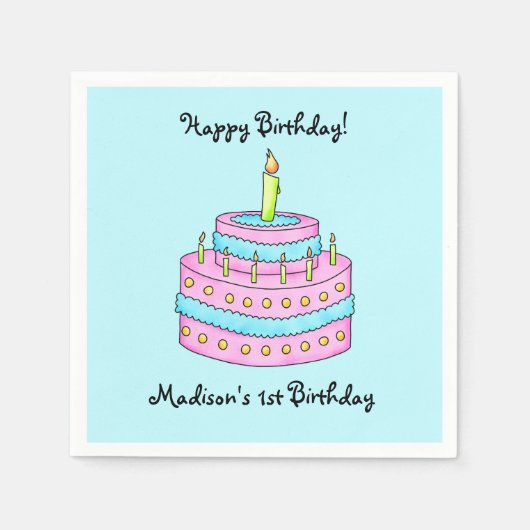 Babyname Personalisiert Serviette (Vorderseite)