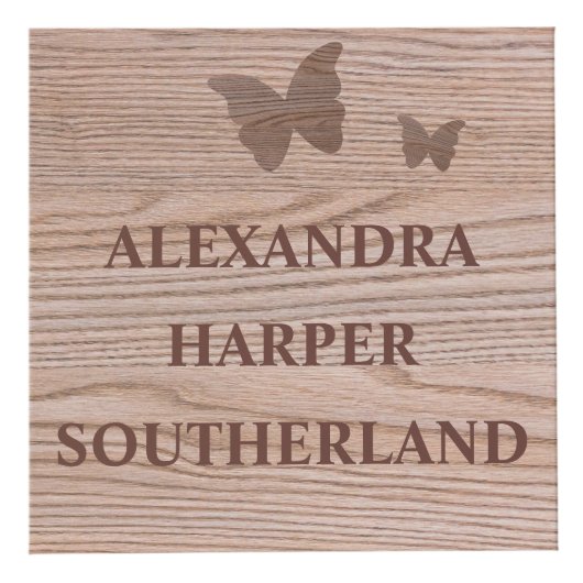 Babyname und Geburtsstaten Sake-Imitate Holz Würfel (Vorderseite)