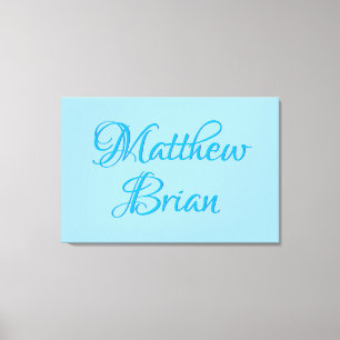 Babyname Wall Art (blau) Leinwanddruck