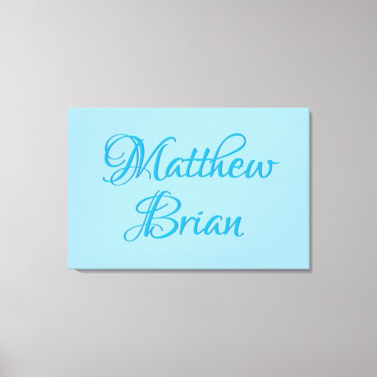 Babyname Wall Art (blau) Leinwanddruck (Vorderseite)