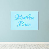Babyname Wall Art (blau) Leinwanddruck (Insitu (Holzboden))