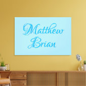 Babyname Wall Art (blau) Leinwanddruck (Insitu (Wohnzimmer))