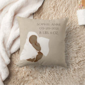 Babyname Watercolor Keepake Geburtsstunde Kissen (Decke)