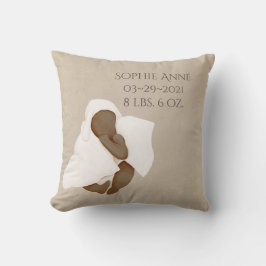 Babyname Watercolor Keepake Geburtsstunde Kissen