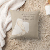 Babyname Watercolor Keepake Geburtsstunde Kissen (Decke)