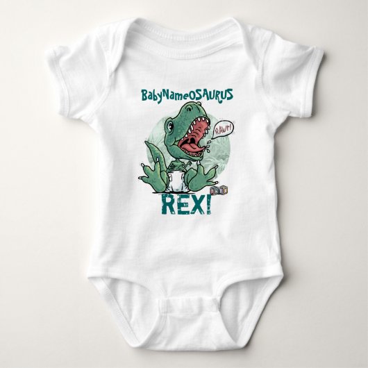 BabyNameosaurus Rex redigieren mit Ihrem Babys Baby Strampler (Vorderseite)