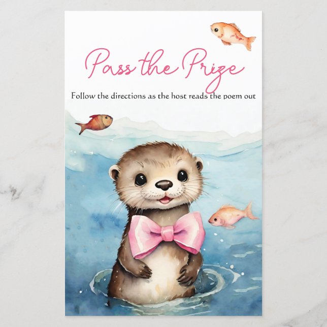 BabyOtter Baby Shower Pass für das Preisspiel (Rückseite)