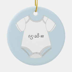 Babyoutfit-Aufkleber mit Fälligkeitsdatum Keramik Ornament