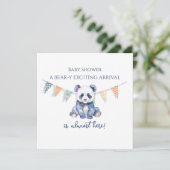 Babypanda mit Wasserfarbe Flaggen Kinderdusche Karte (Stehend Vorderseite)