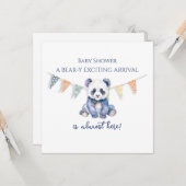 Babypanda mit Wasserfarbe Flaggen Kinderdusche Karte (Vorderseite/Rückseite Beispiel)