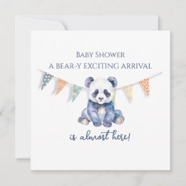 Babypanda mit Wasserfarbe Flaggen Kinderdusche Karte