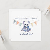 Babypanda mit Wasserfarbe Flaggen Kinderdusche Karte (Vorderseite/Rückseite Beispiel)