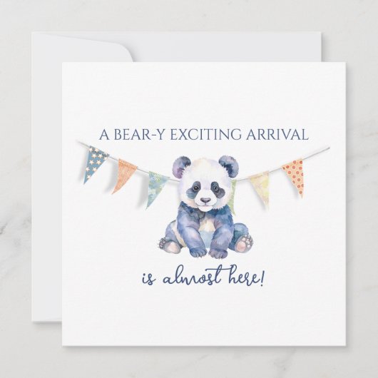 Babypanda mit Wasserfarbe Flaggen Kinderdusche Karte (Vorderseite)