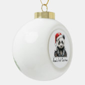 Babypanda mit Weihnachtsmütze, anpassbar Keramik Kugel-Ornament (Links)
