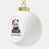 Babypanda mit Weihnachtsmütze, anpassbar Keramik Kugel-Ornament (Rechts)