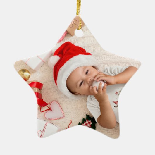 Babypanda mit Weihnachtsmütze, anpassbar Keramik Ornament (Hinten)