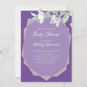 Babyparty | Amethyst Violet Wildblumen Berries Einladung (Rückseite)