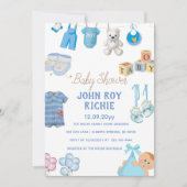 Babyparty | Baby Boy Blue Save The Date (Vorderseite)