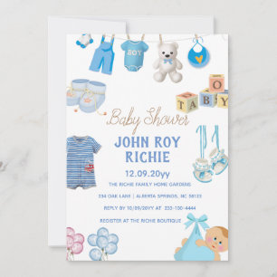 Babyparty Baby Boy Blue Save The Date