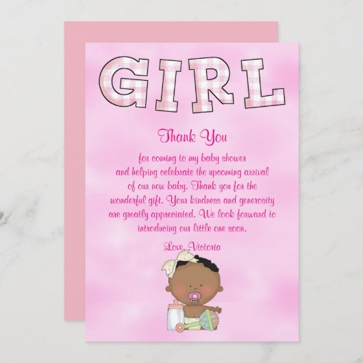 Babyparty-Baby ethnisch Einladung (Vorne/Hinten)