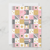 Babyparty | Baby Pink Moon & Stars Einladung (Rückseite)